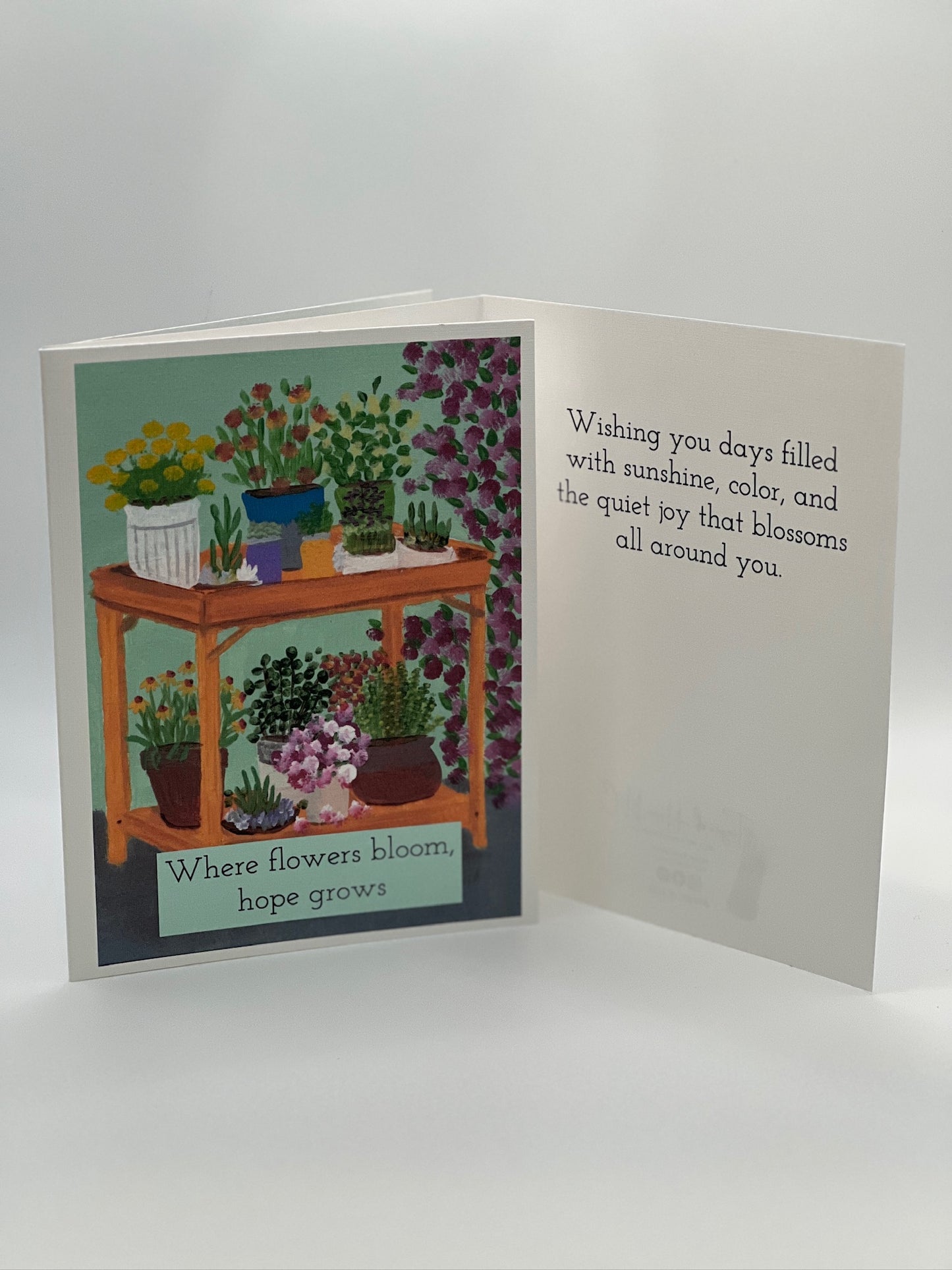 Greeting Card | Floral Garden Linen | Where Flowers Bloom, Hope Grows