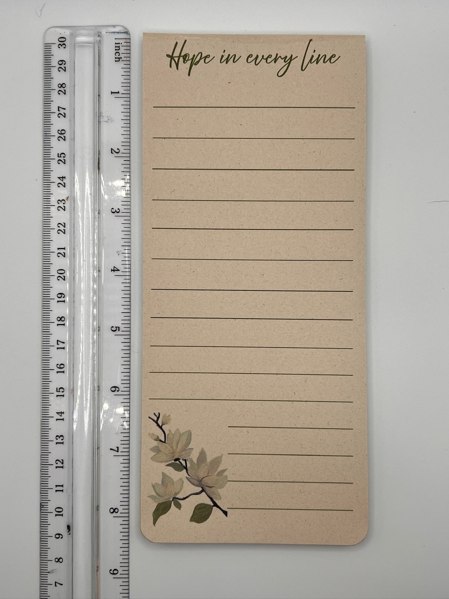 Magnolia Notepad: Faith-Inspired Lined List Pad - Eco Paper
