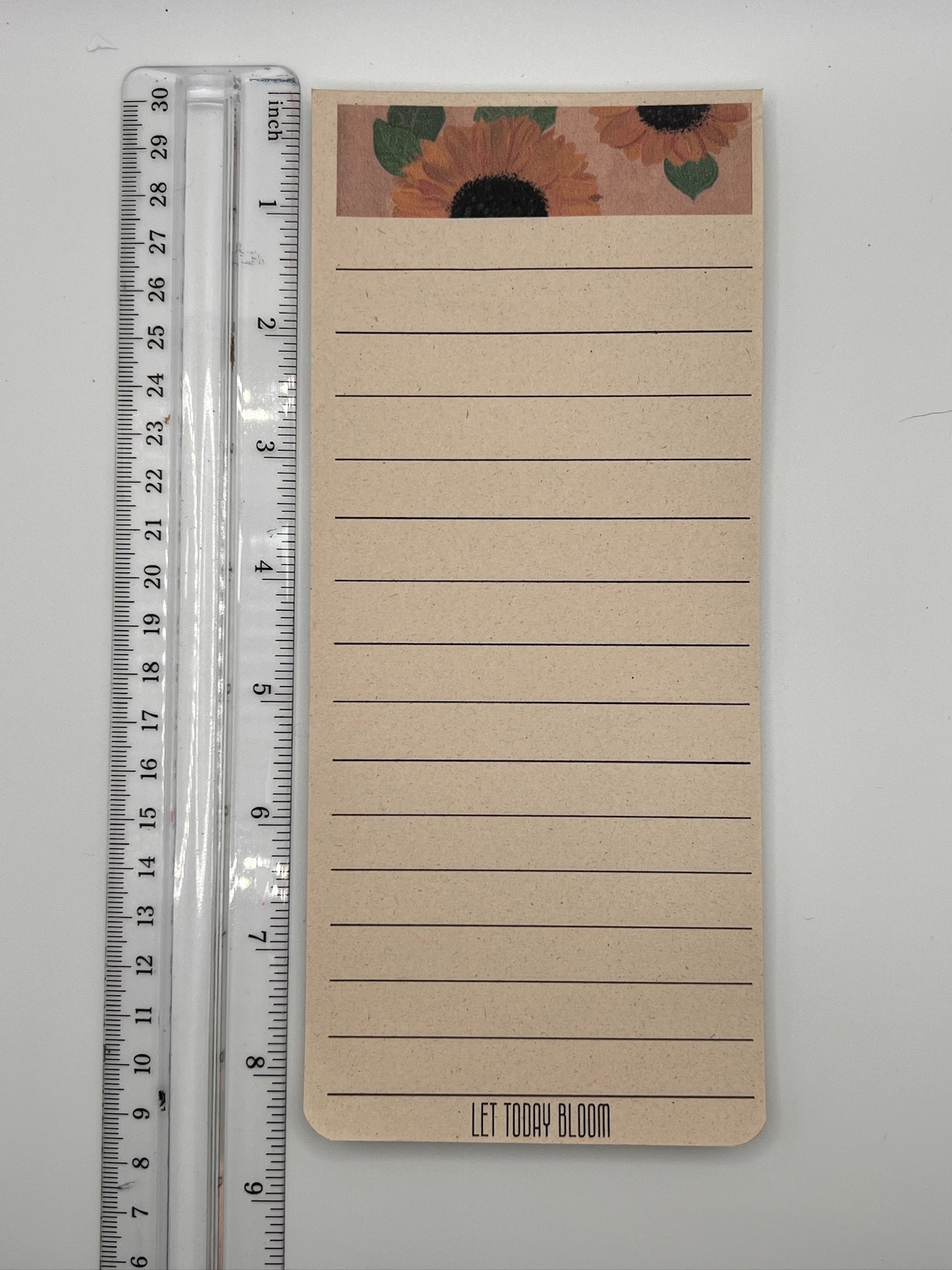 Sunflower Notepad: Rustic Floral List Pad - Eco-Friendly Stationery