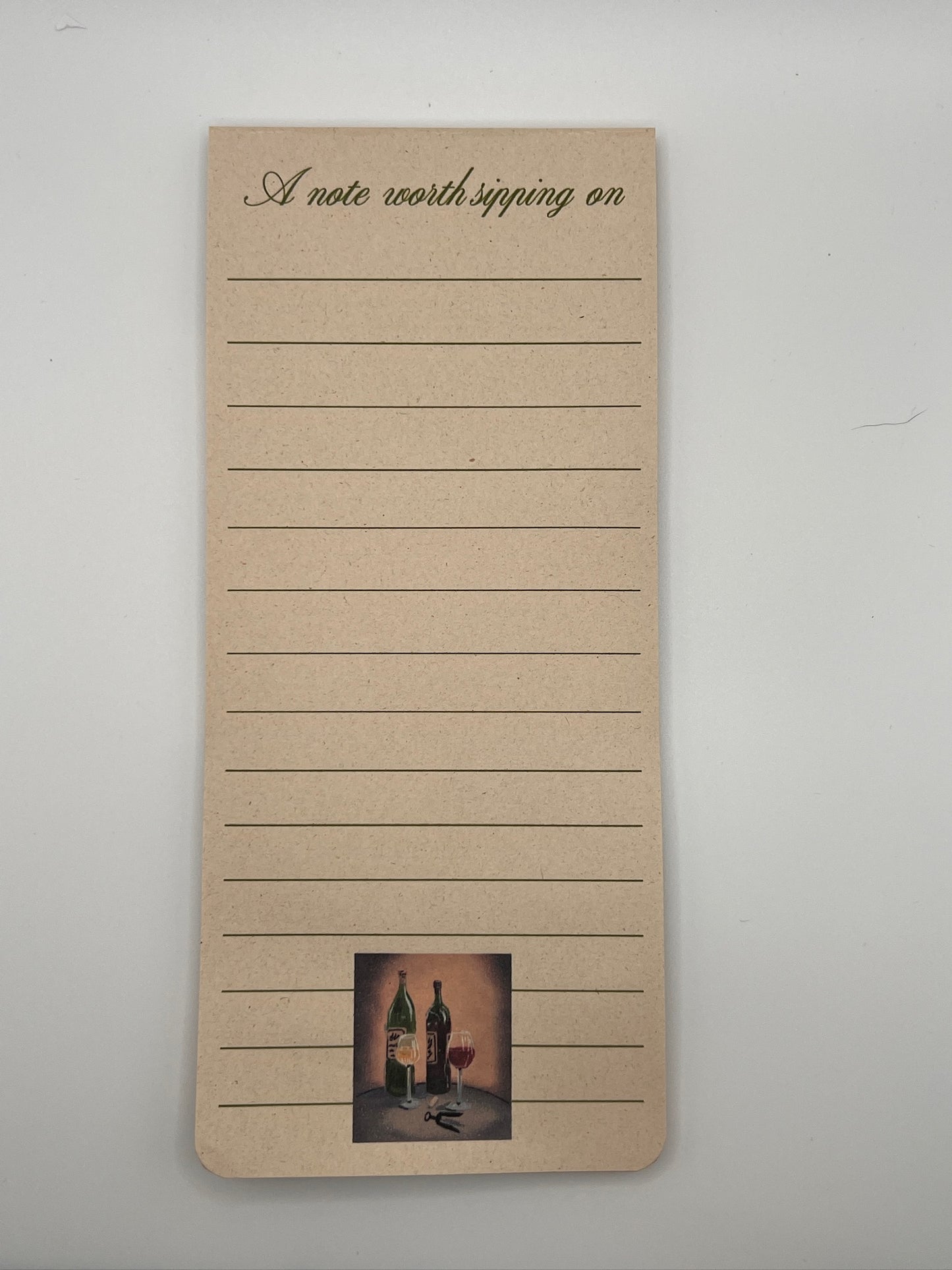 Wine-Themed Notepad – Eco-Friendly List Pad with Vineyard Artwork