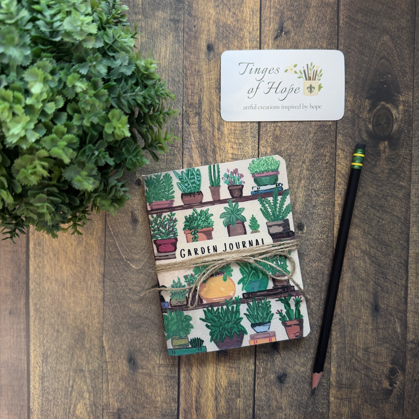 Mini Garden Journal: Hand-Painted Plant Art, Dot Grid Pages