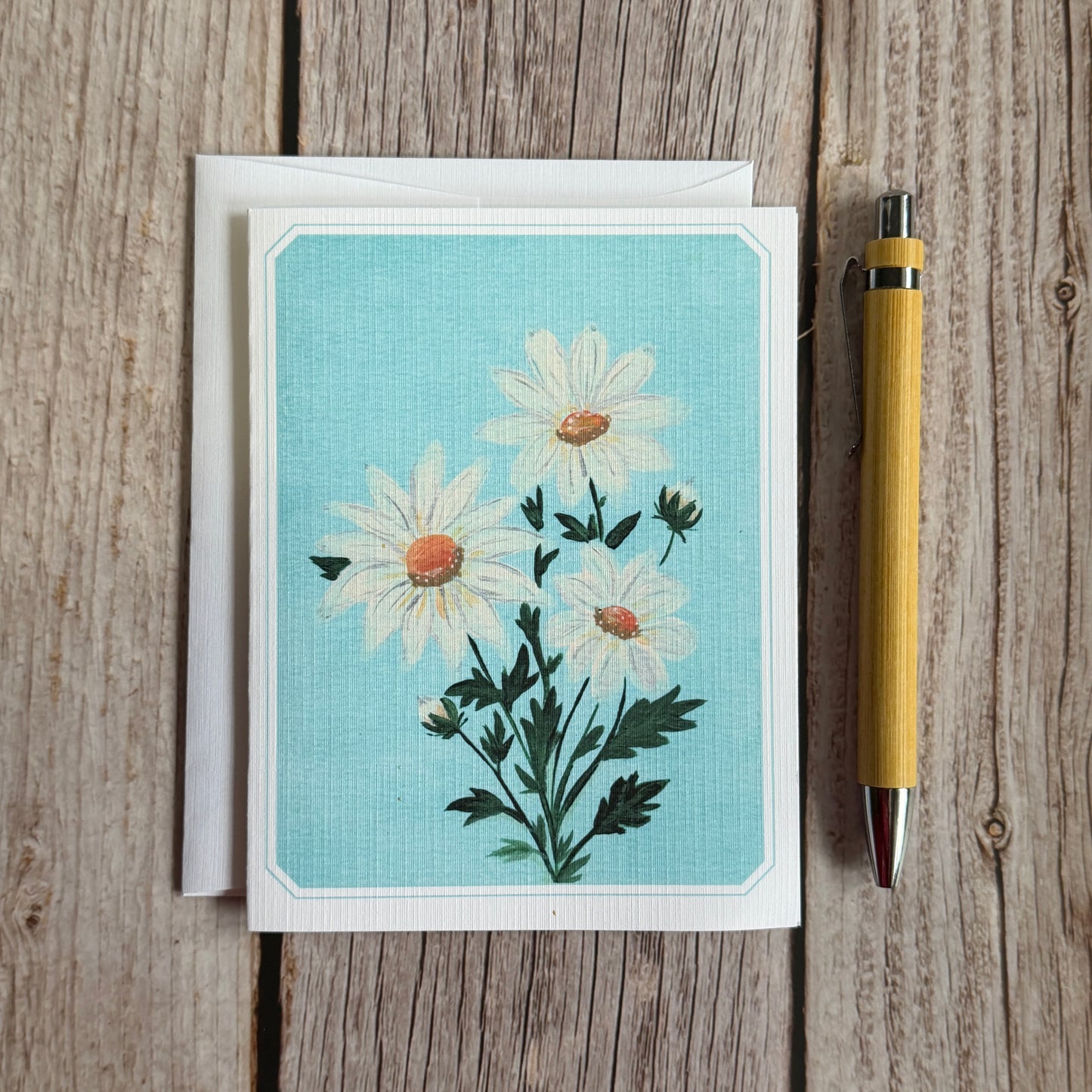 Notecard Kit | April Restore & Refresh | 5 Linen Cards, Pen & Stamps