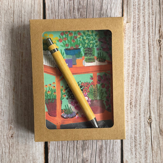 Notecard Kit | April Restore & Refresh | 5 Linen Cards, Pen & Stamps