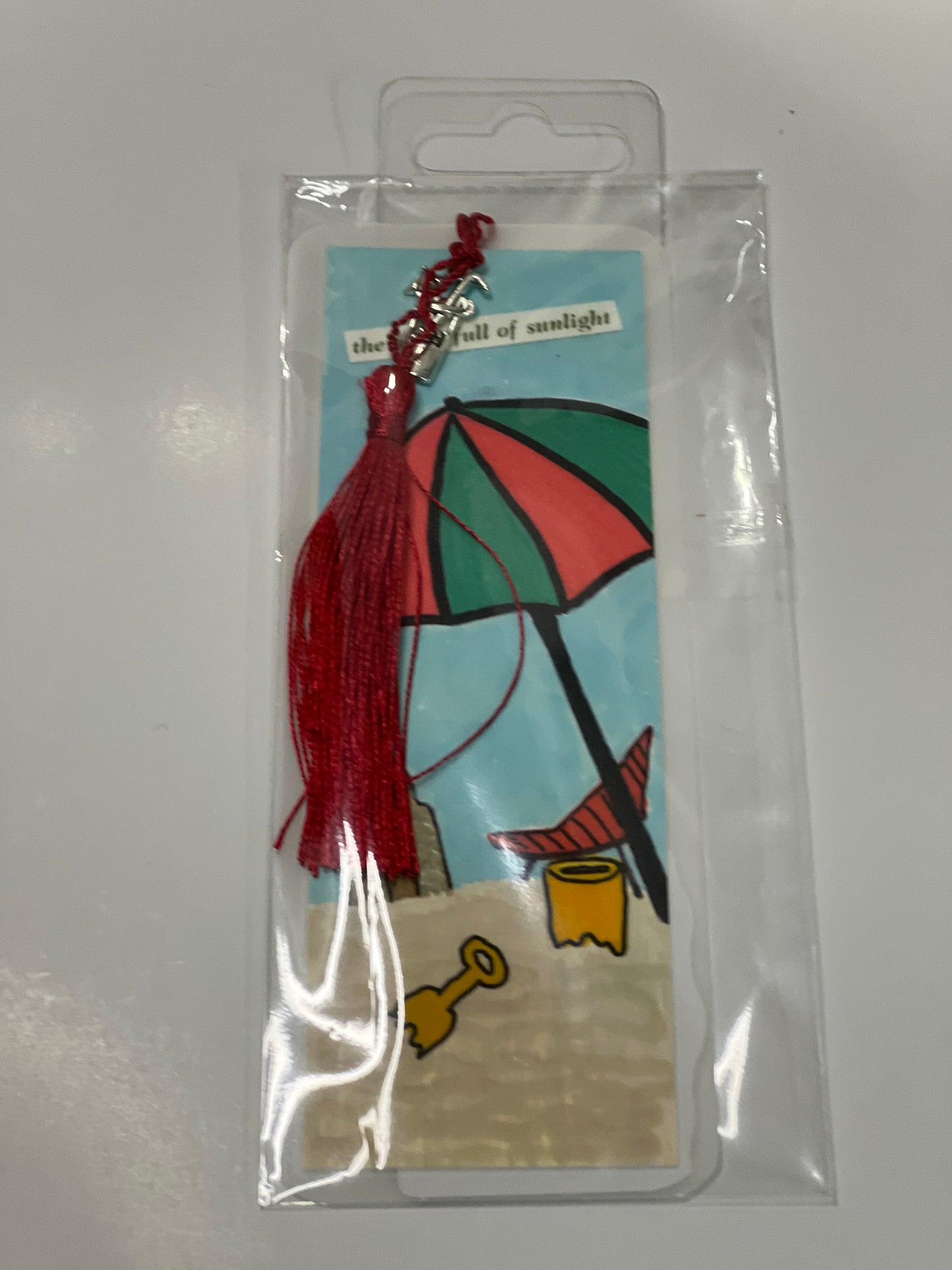Laminated Bookmark | Sandy Beach | Coastal Summer Art Inspirational Gift