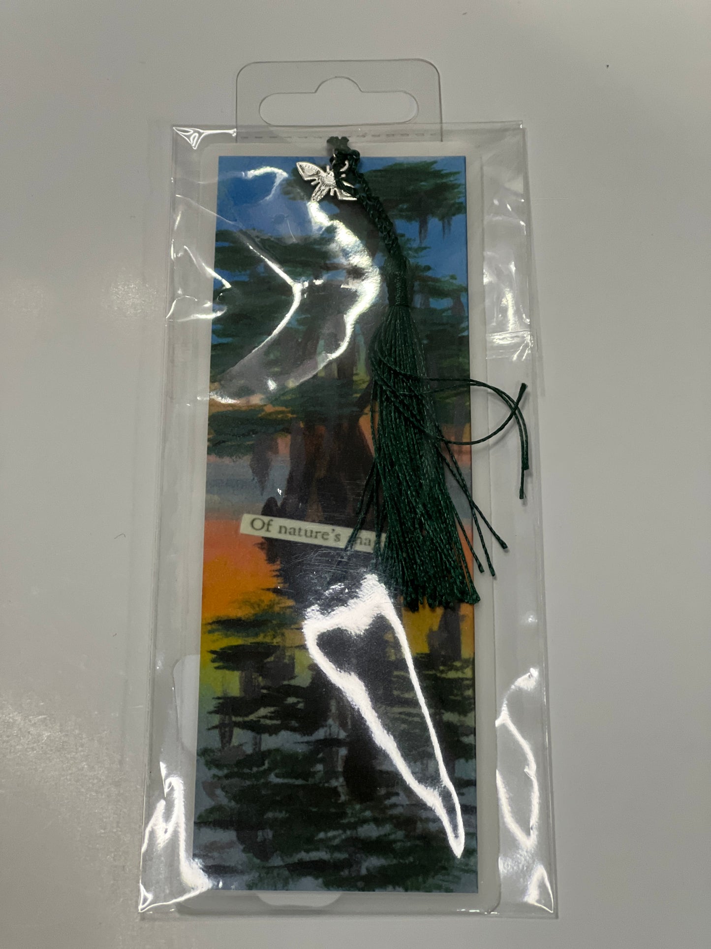 Nature Bookmark – Laminated Sunset Landscape | Gift for Readers | Bayou Cypress Tree
