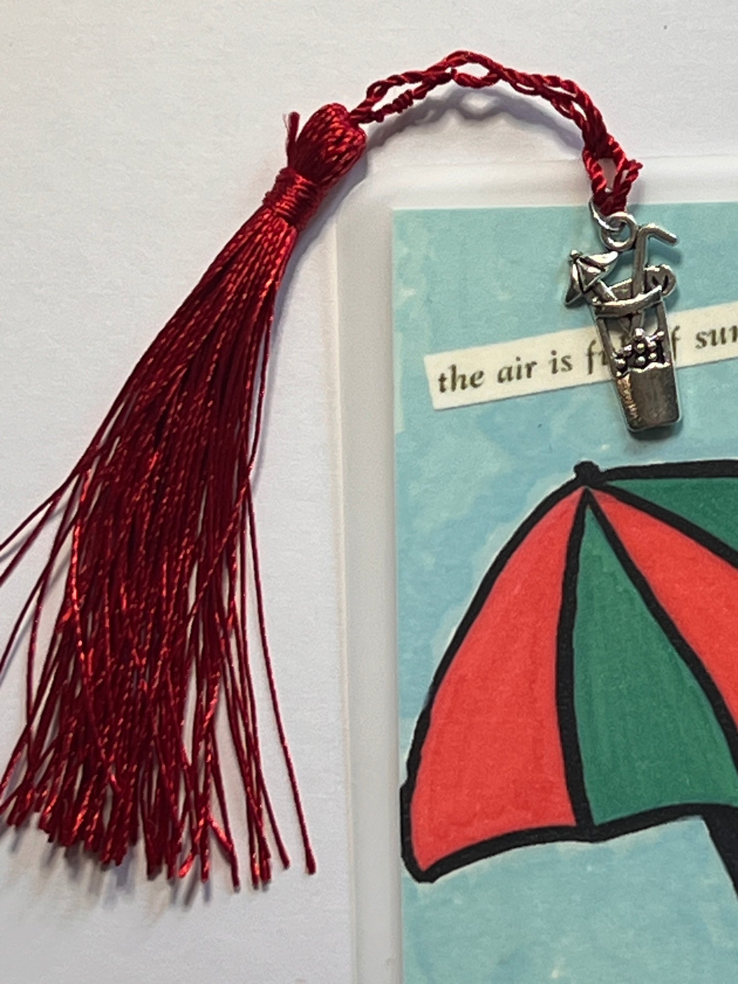 Laminated Bookmark | Sandy Beach | Coastal Summer Art Inspirational Gift