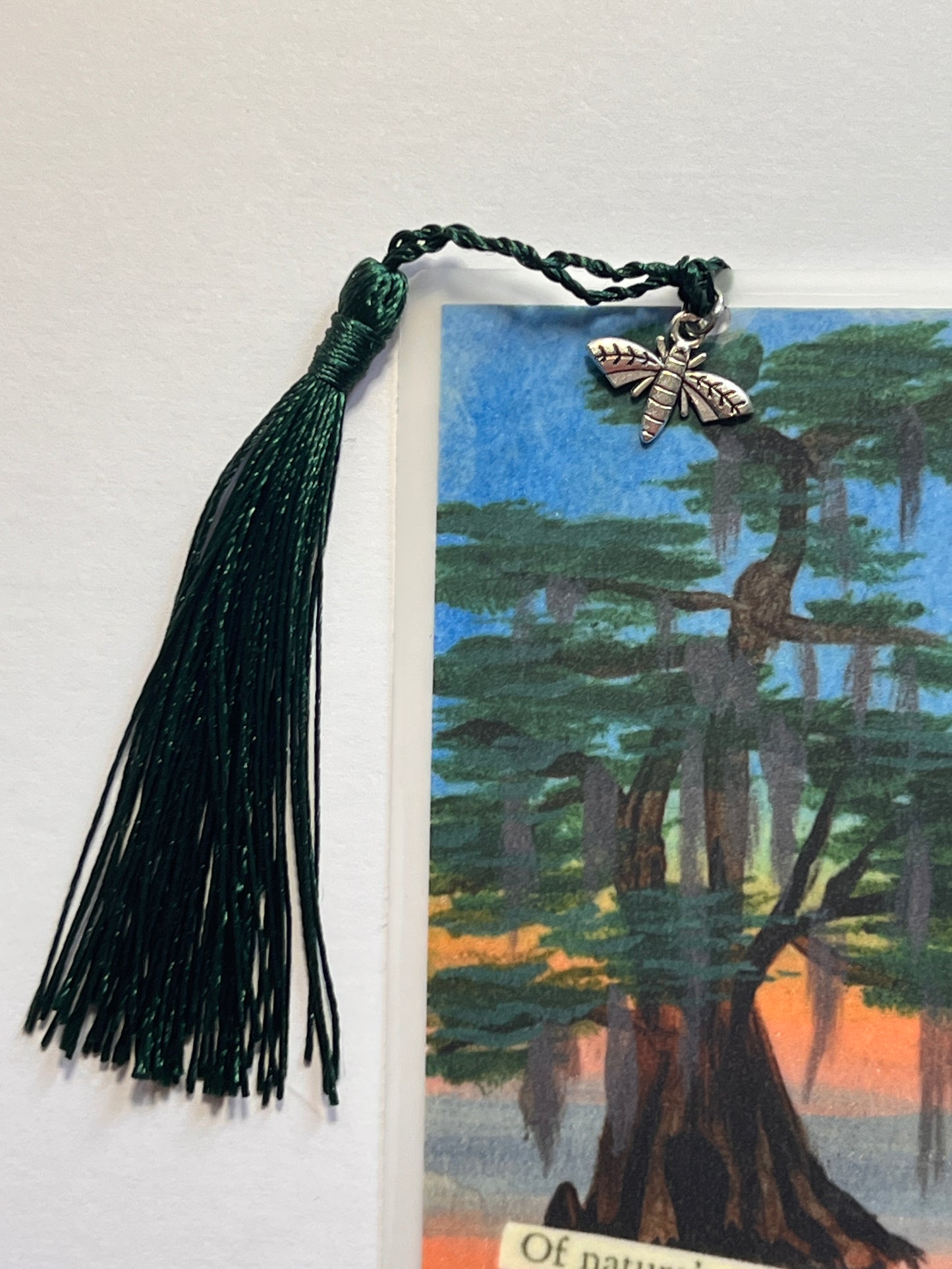 Nature Bookmark – Laminated Sunset Landscape | Gift for Readers | Bayou Cypress Tree