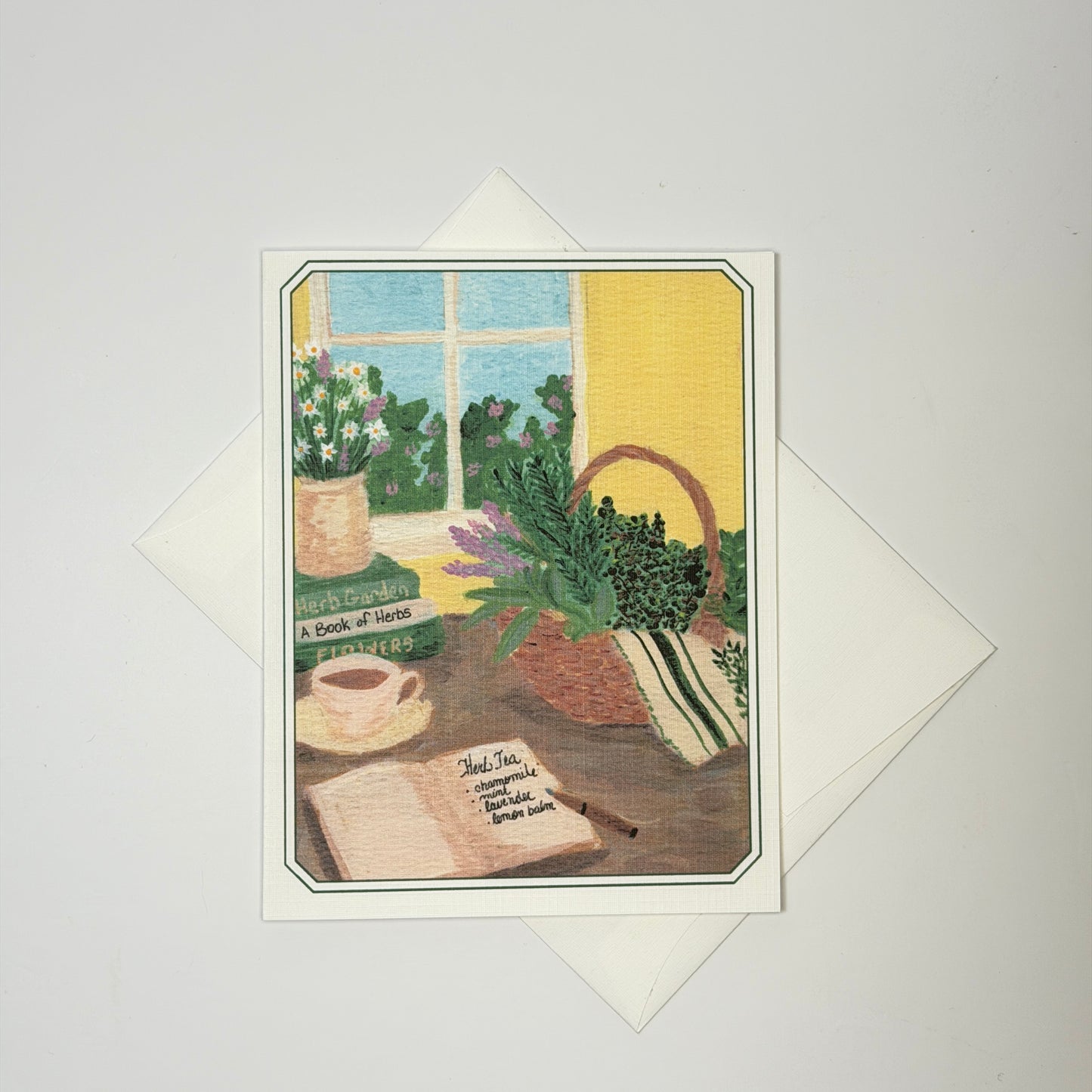 Notecard Kit | June Tend & Bloom | 5 Linen Cards, Writing Prompt & Pen