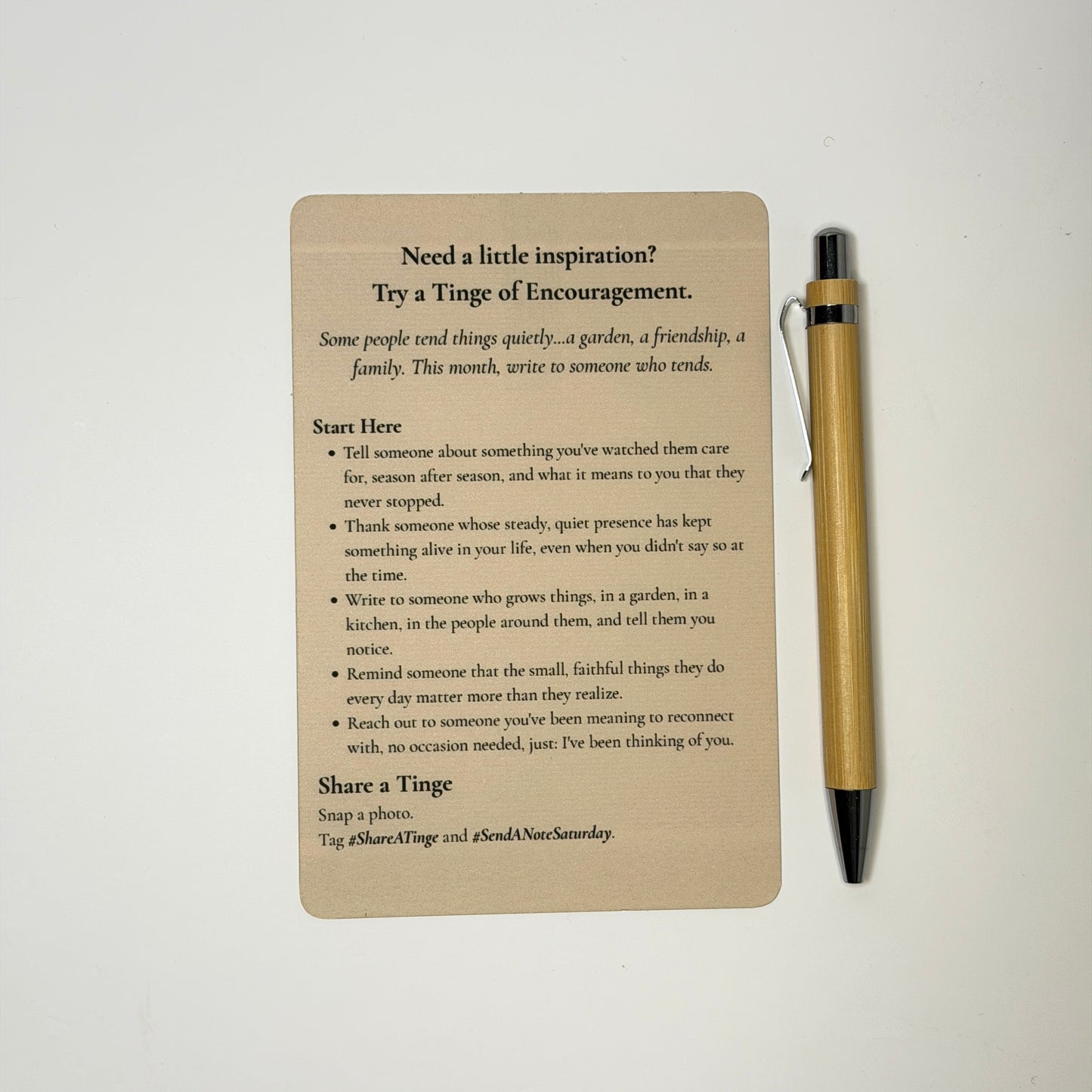 Notecard Kit | June Tend & Bloom | 5 Linen Cards, Writing Prompt & Pen
