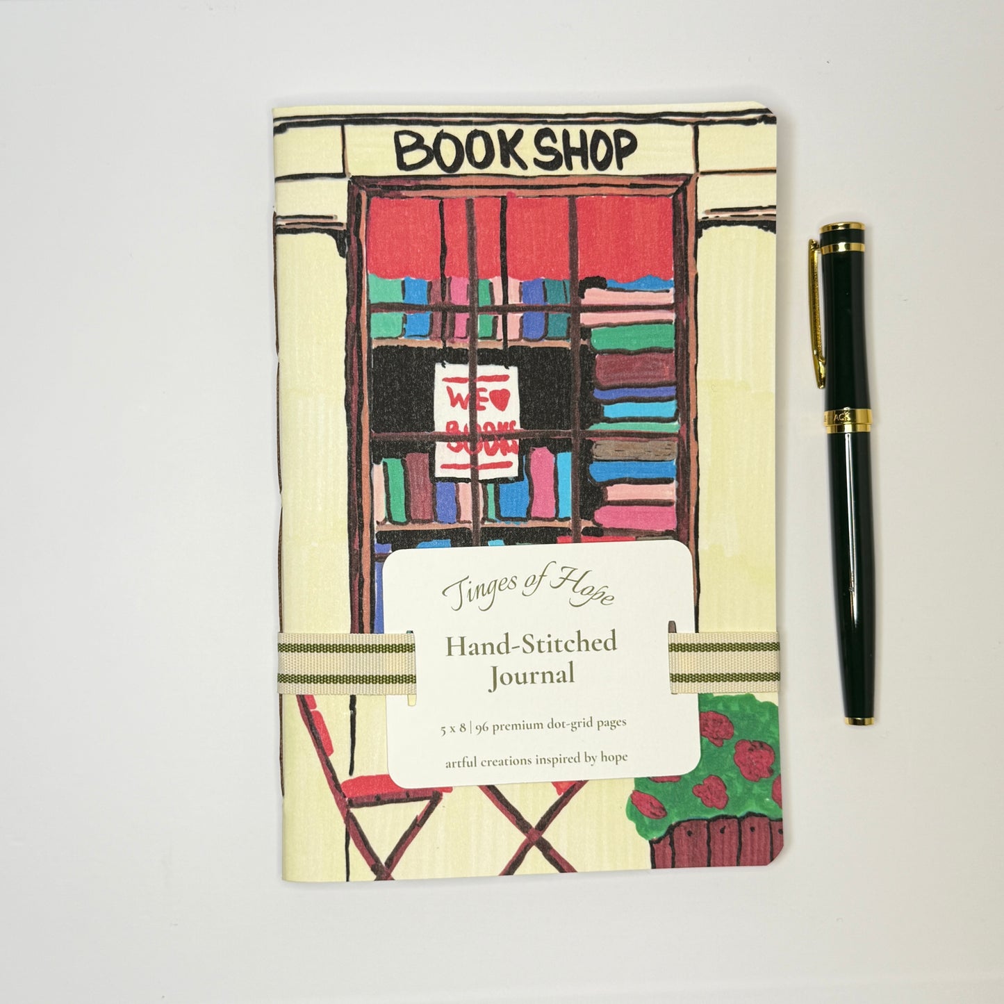 Journal | The Bookshop | Hand-Stitched Journal | Dot Grid | 5×8