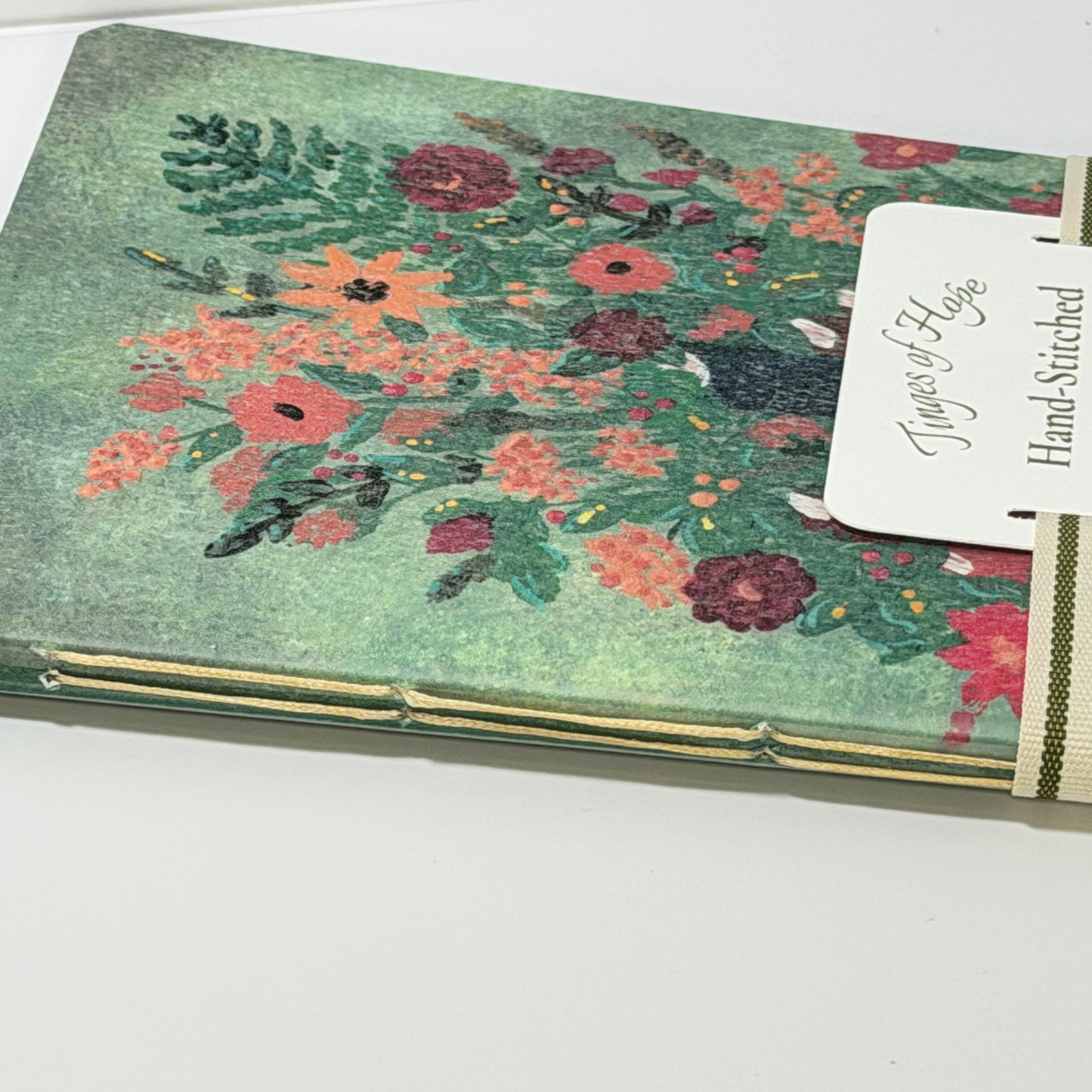 Journal | Wild Library | Hand-Stitched Floral Journal | Dot Grid | 5×8