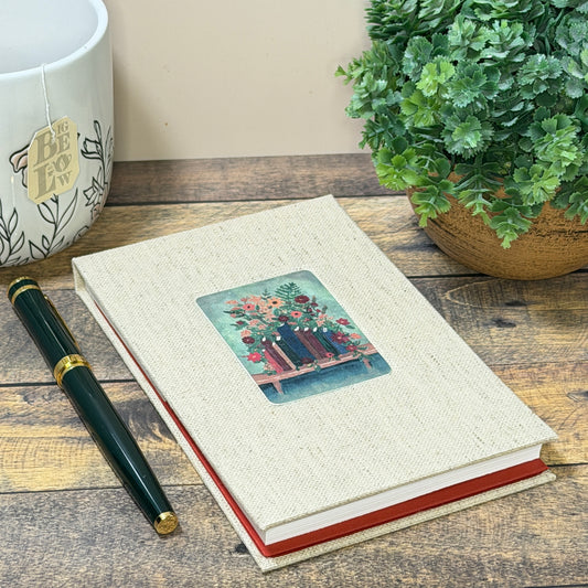 Notepad Cover | Wild Library | Reusable Linen Art Notepad Cover | 4×6