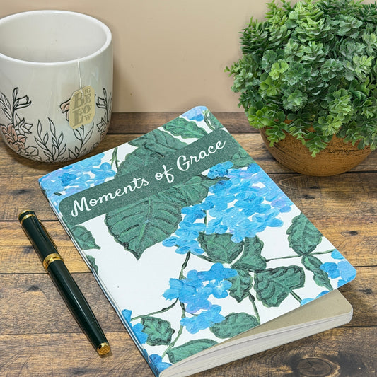 Journal | Moments of Grace | Hydrangea Hand-Stitched Journal | Dot Grid | 5×8