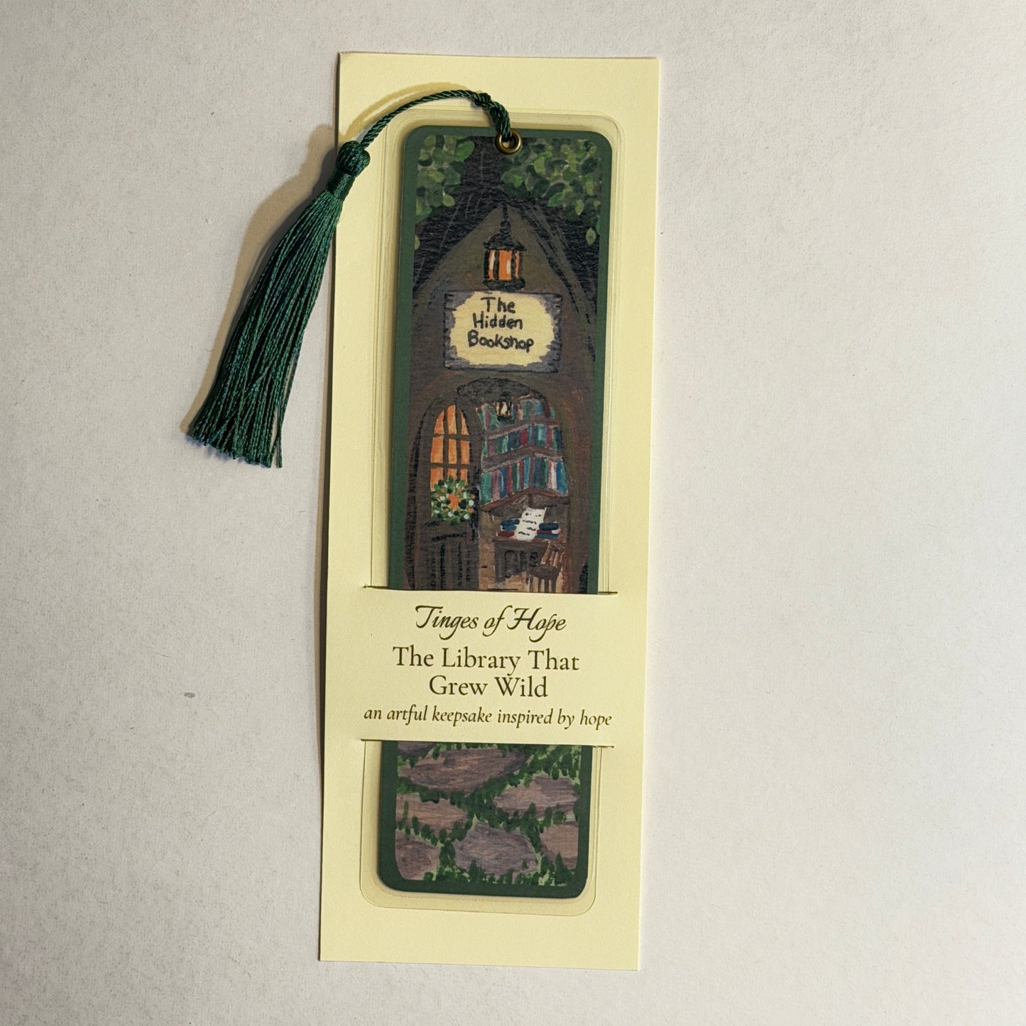 Bookmark | The Hidden Bookshop | Laminated Art Bookmark with Tassel