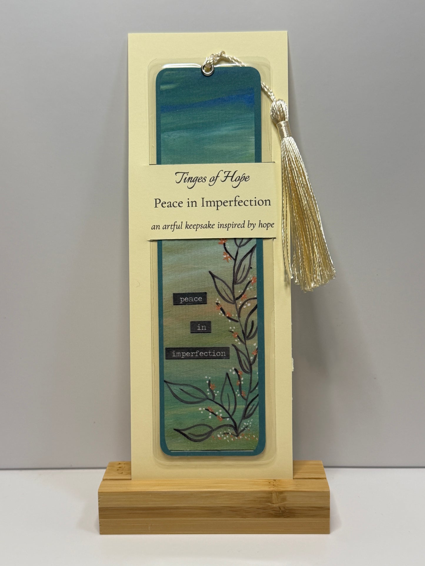 Bookmark | Peace in Imperfection | Laminated Art Bookmark with Tassel