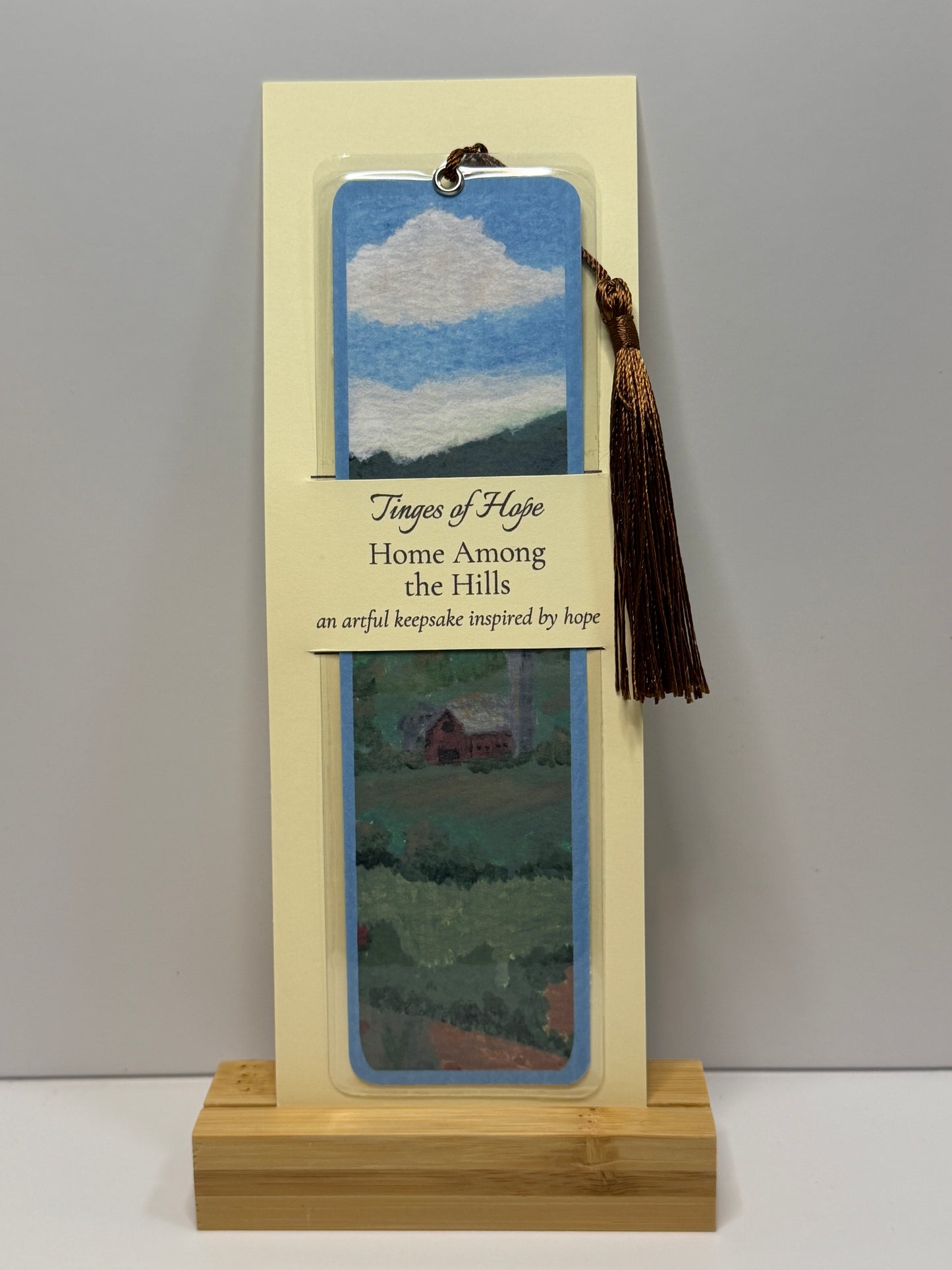 Bookmark | Home Among the Hills | Laminated Art Bookmark with Tassel