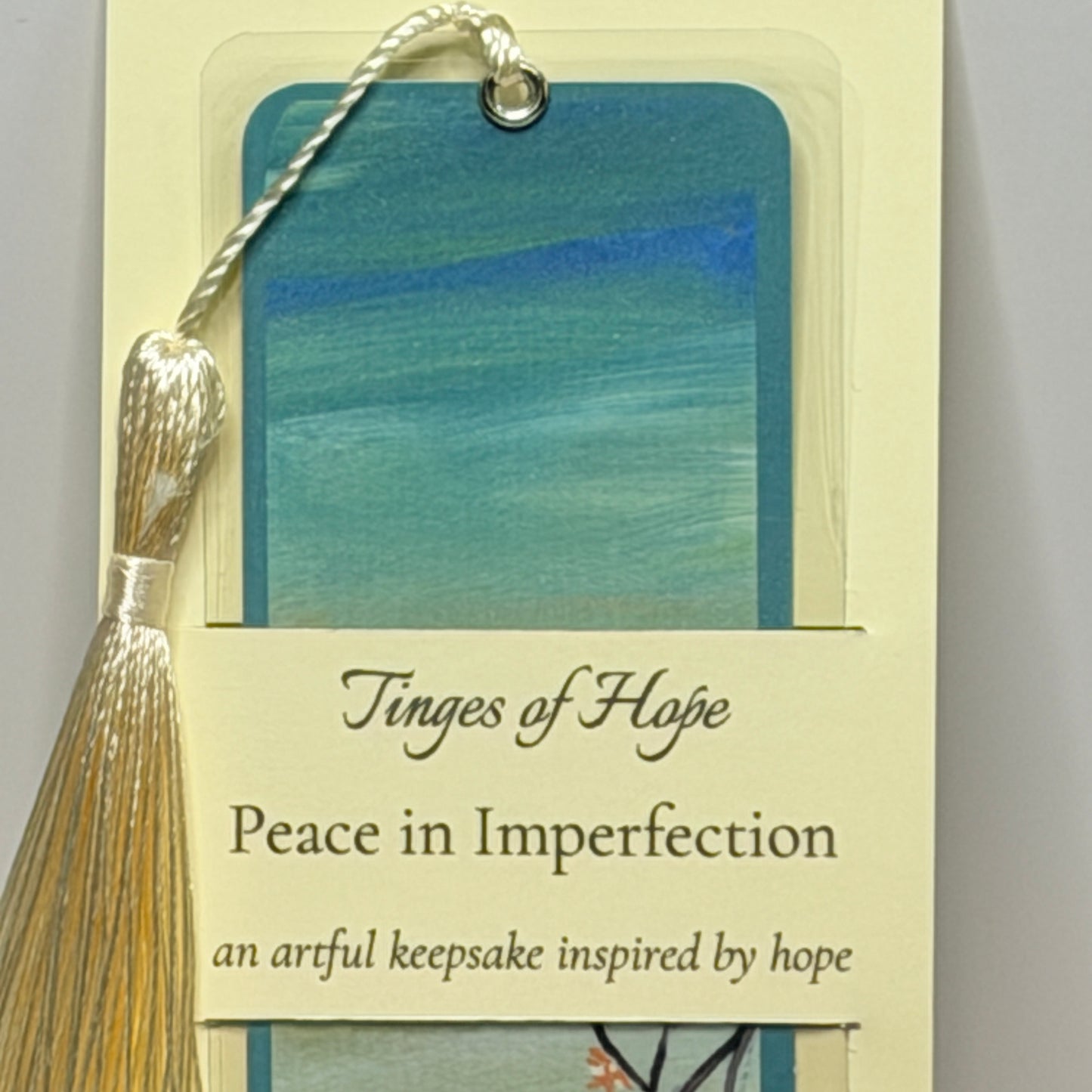 Bookmark | Peace in Imperfection | Laminated Art Bookmark with Tassel