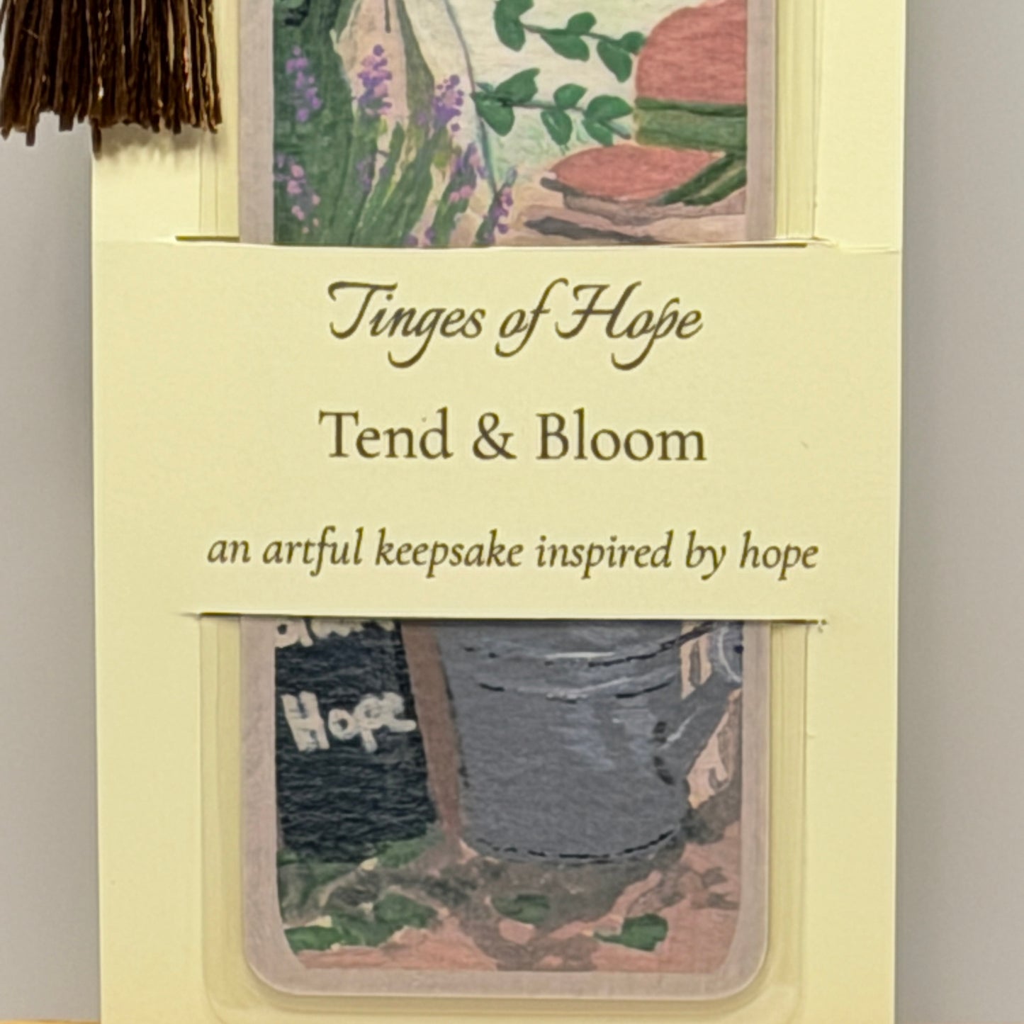 Bookmark | Tend & Bloom | Laminated Floral Art Bookmark with Tassel