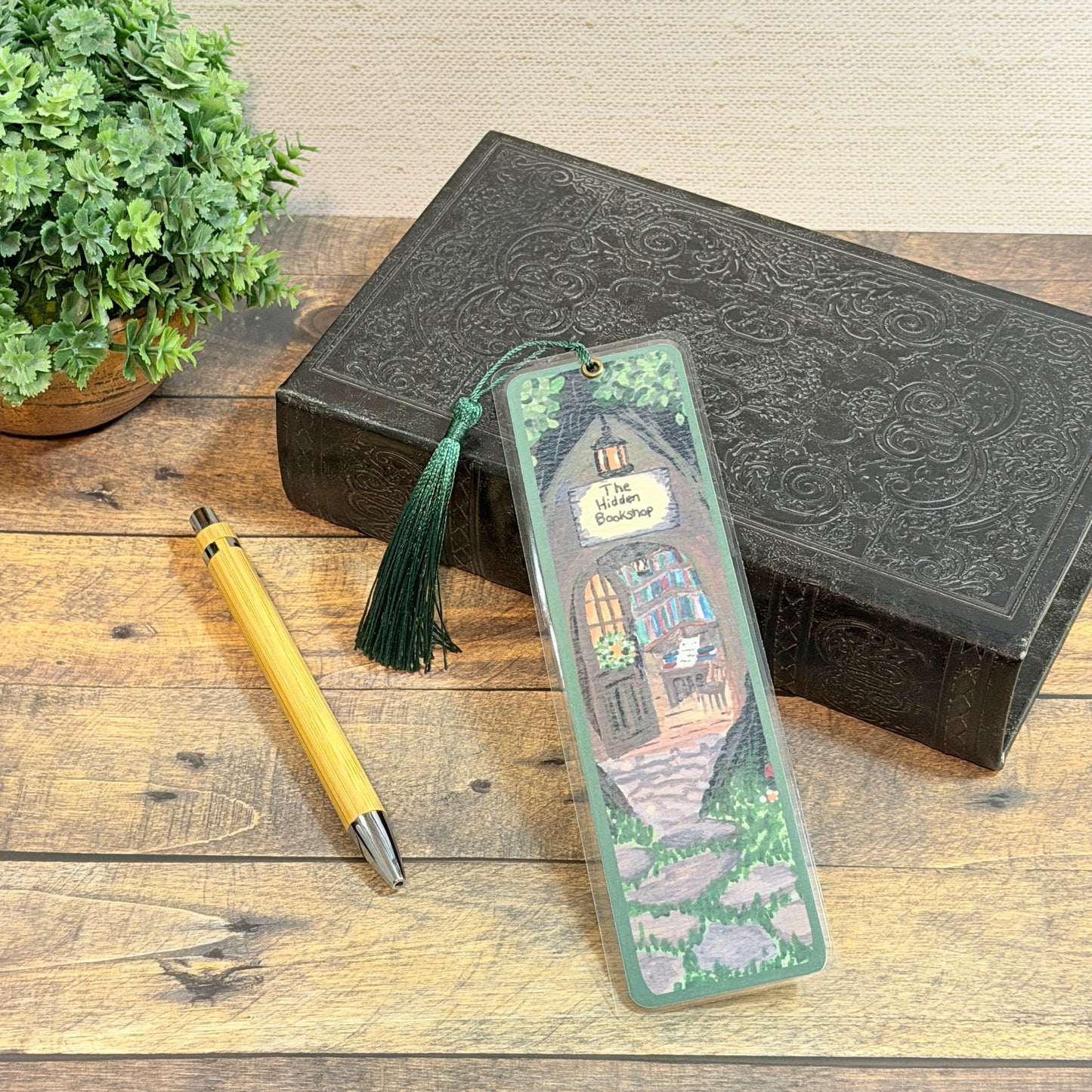 Bookmark | The Hidden Bookshop | Laminated Art Bookmark with Tassel