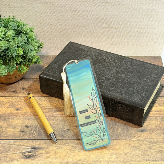 Bookmark | Peace in Imperfection | Laminated Art Bookmark with Tassel
