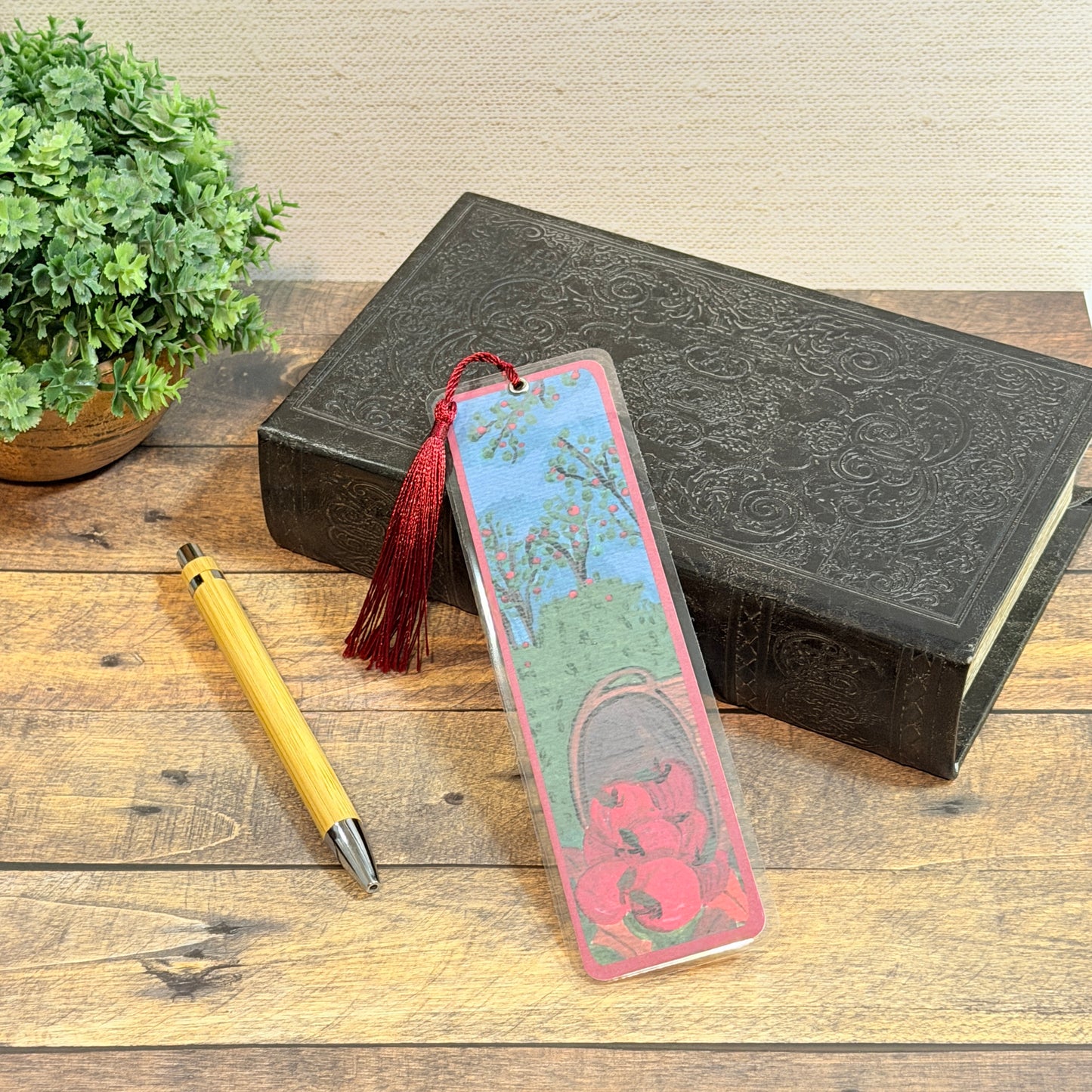 Bookmark | Apple Orchard | Laminated Art Bookmark with Tassel