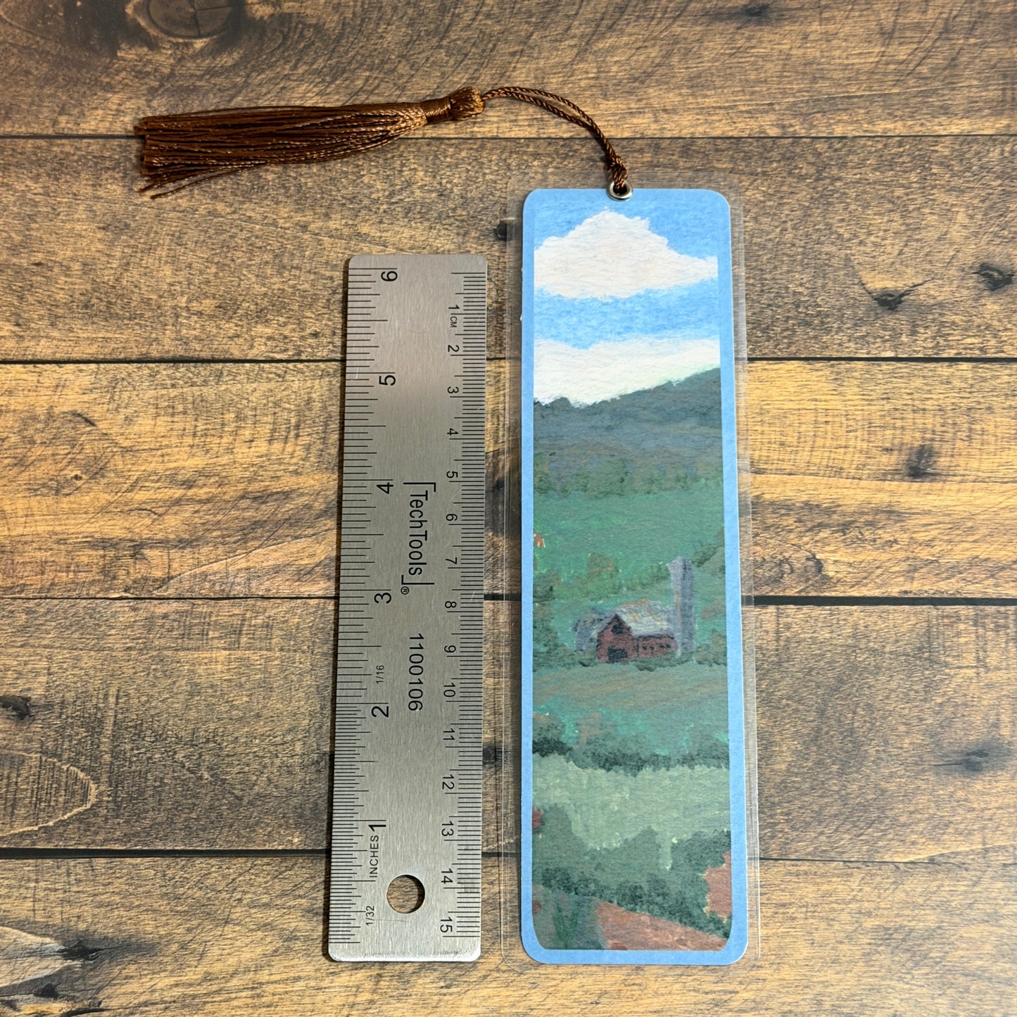 Bookmark | Home Among the Hills | Laminated Art Bookmark with Tassel