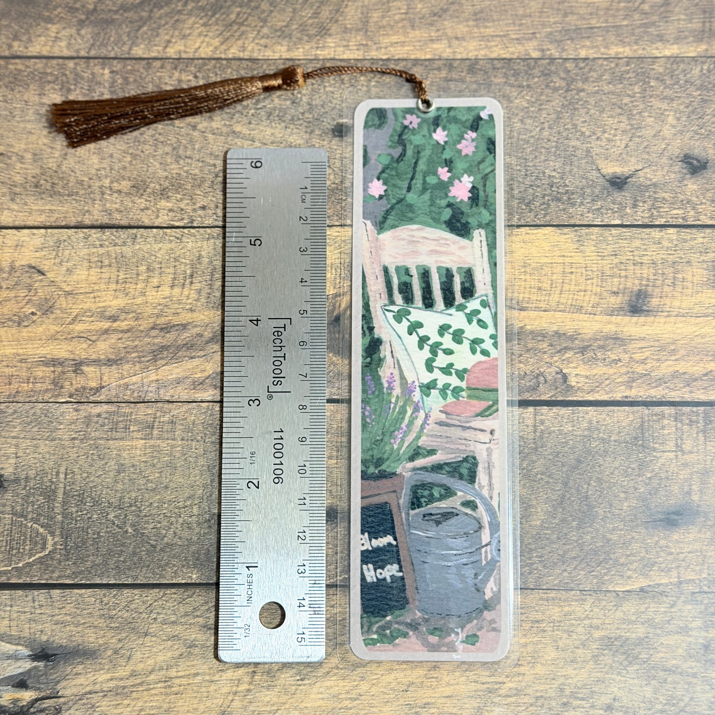 Bookmark | Tend & Bloom | Laminated Floral Art Bookmark with Tassel
