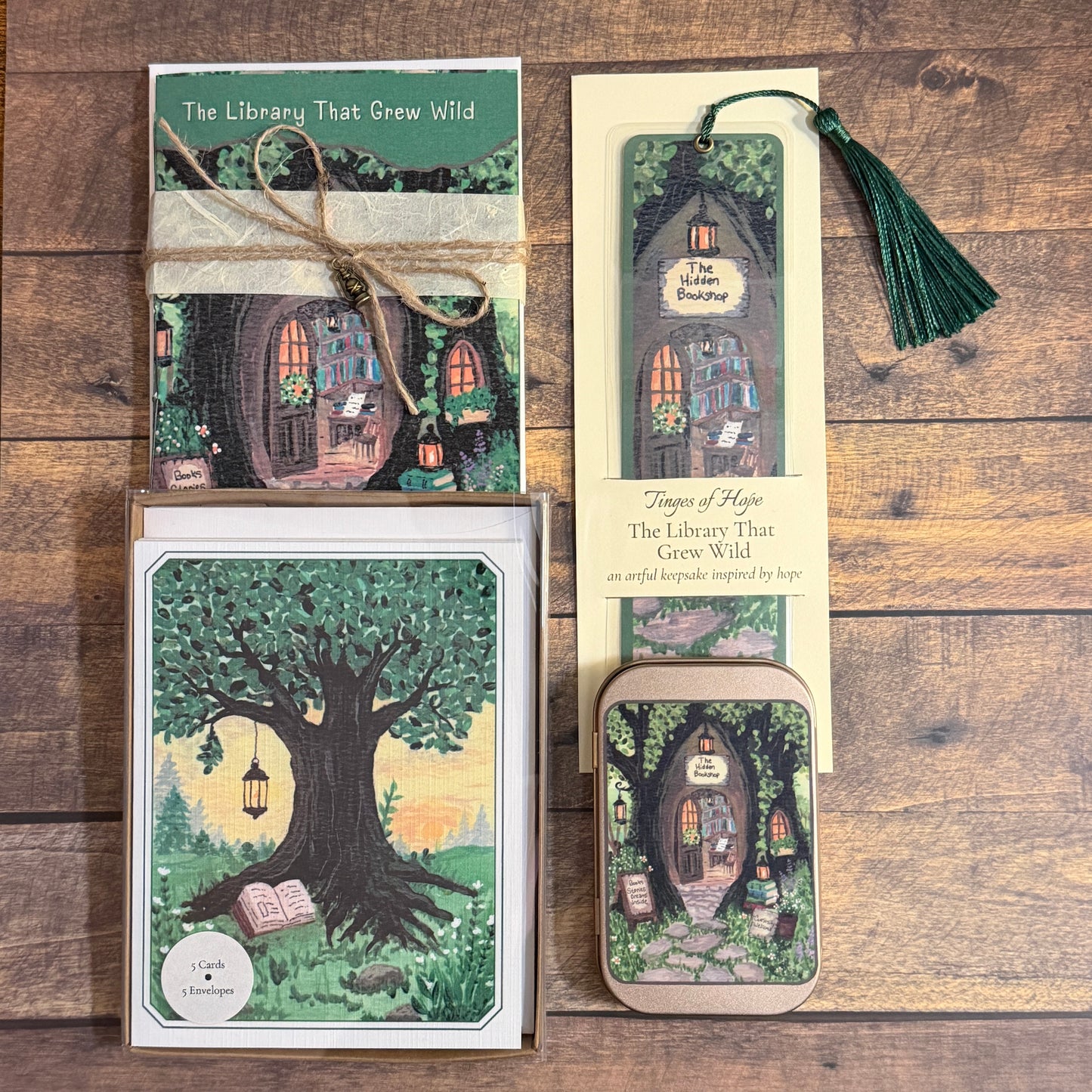 Bookmark | The Hidden Bookshop | Laminated Art Bookmark with Tassel