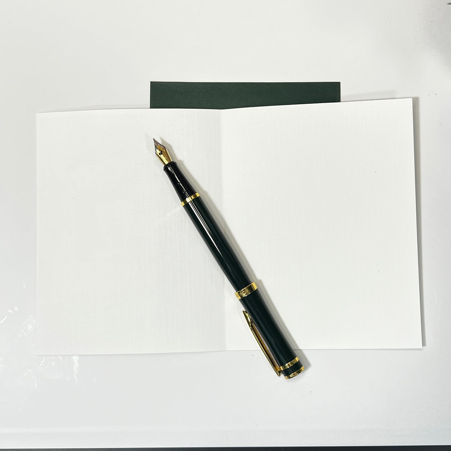 Glitter Snowman Christmas Cards | Hand Embellished, Green Envelopes (Set of 5)