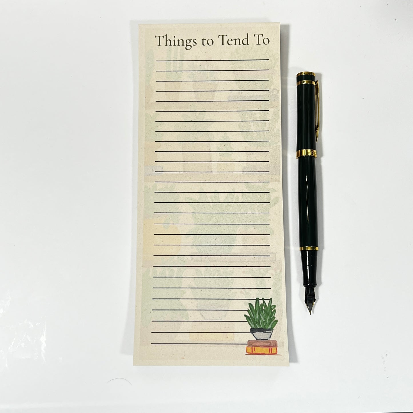 Plant Shelf List Pad | “Things to Tend To” | Eco-Friendly Botanical Stationery with Pen