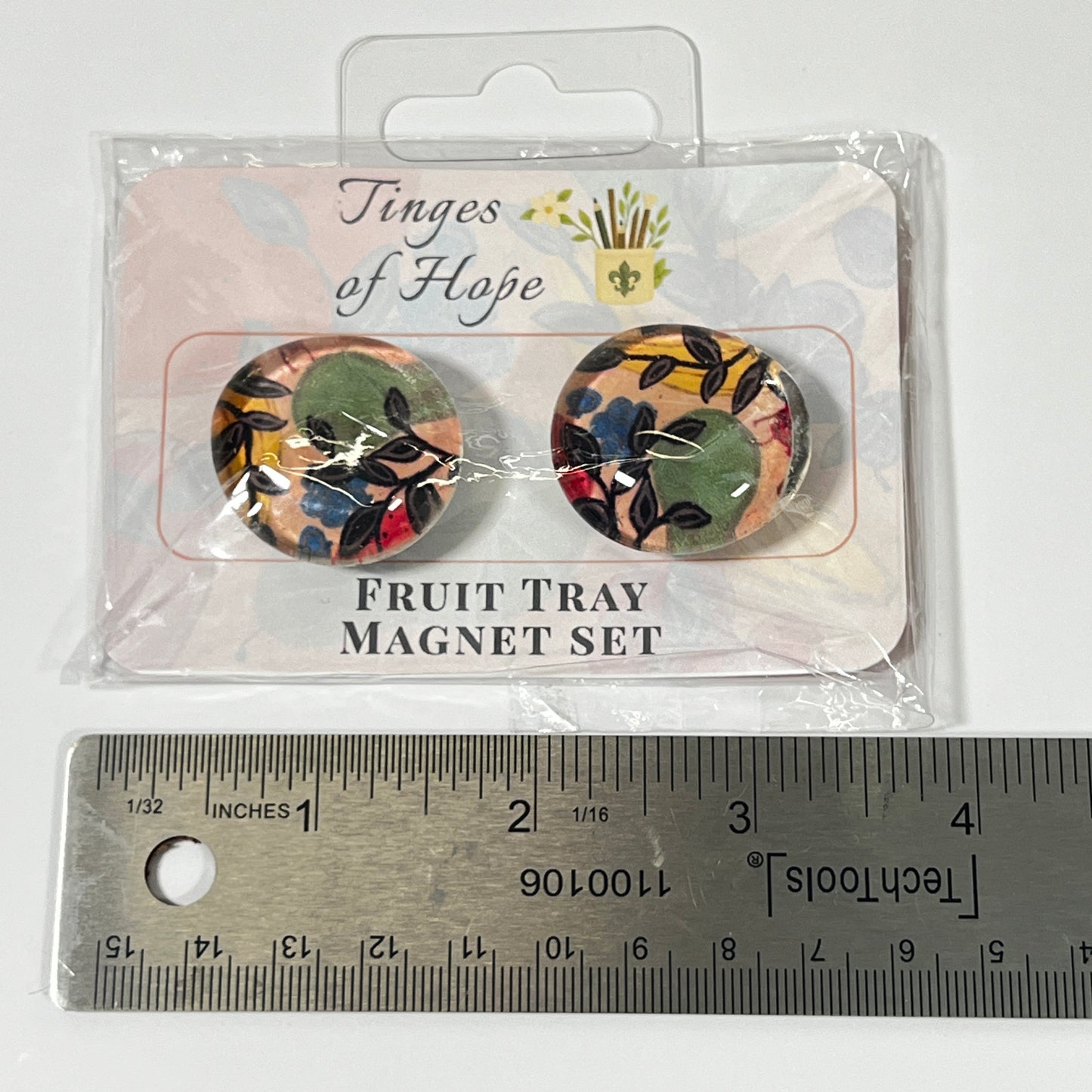 Glass Magnet Set | Fruit Tray | Colorful Kitchen Art Fridge Decor