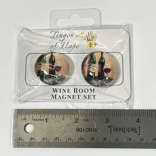 Glass Magnet Set | Wine Room | Home Bar & Wine Lover Fridge Decor