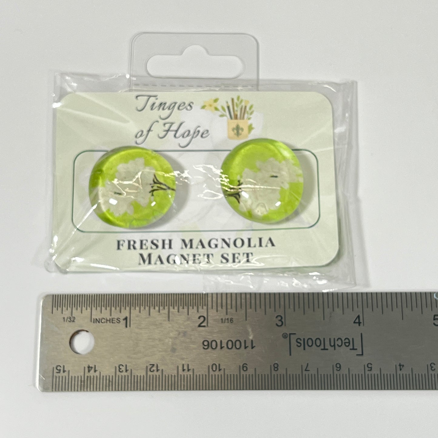 Glass Magnet Set | Fresh Magnolia | Spring Floral Fridge & Office Decor