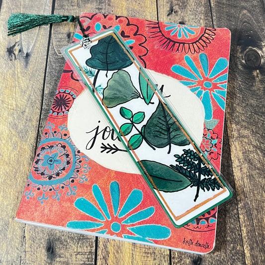 Green Leaf Bookmark - Plant Lovers Gift - Botanical - Greenery - Nature Inspired Bookmark