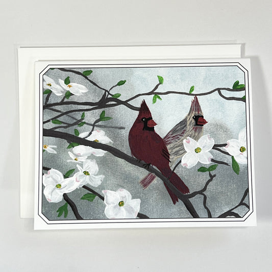 Cardinal & Dogwood Notecard – Nature-Inspired Art