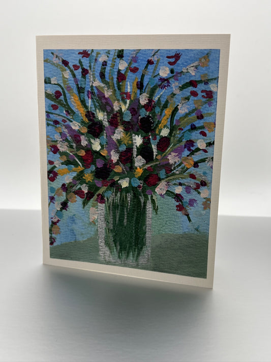 Spring Flowers in a Vase Notecard