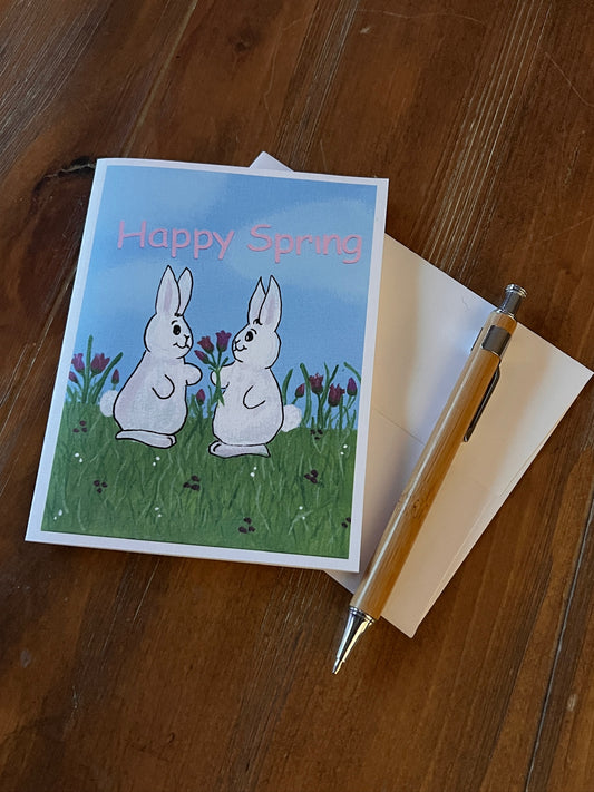 Happy Spring Bunny Friends Notecard