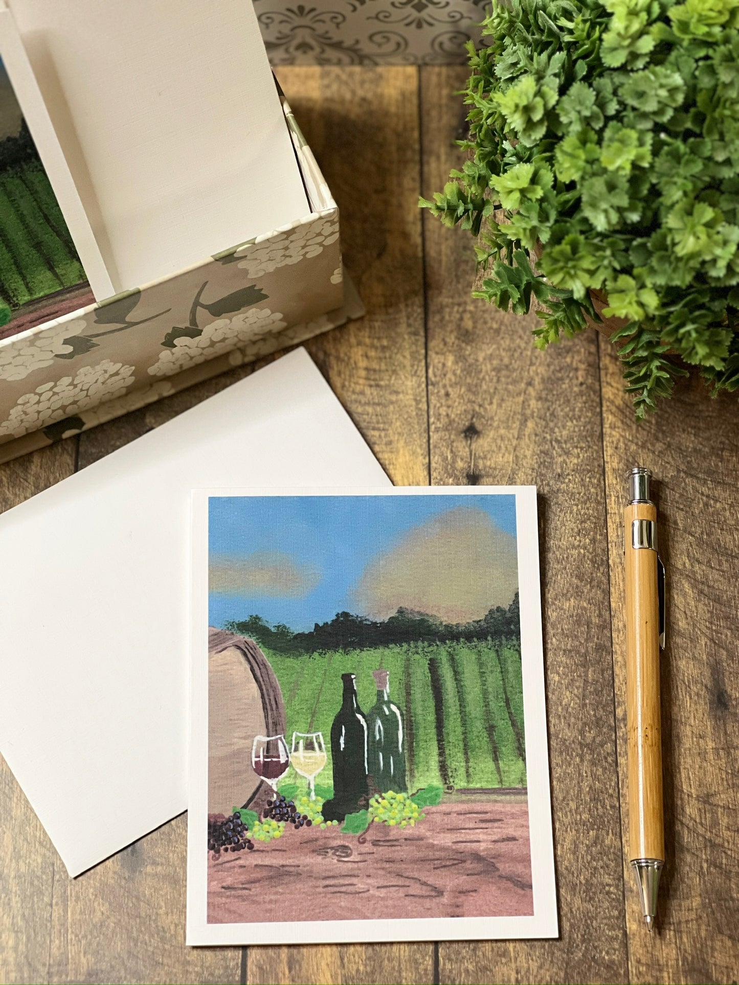 Celebration Greeting Card | Vineyard Wine Art | Wine Lover Gift