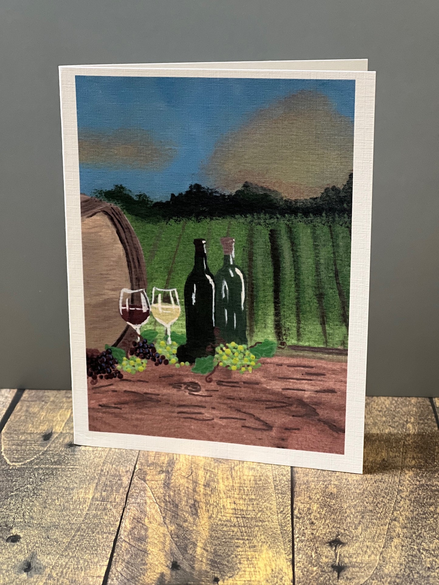 Celebration Greeting Card | Vineyard Wine Art | Wine Lover Gift