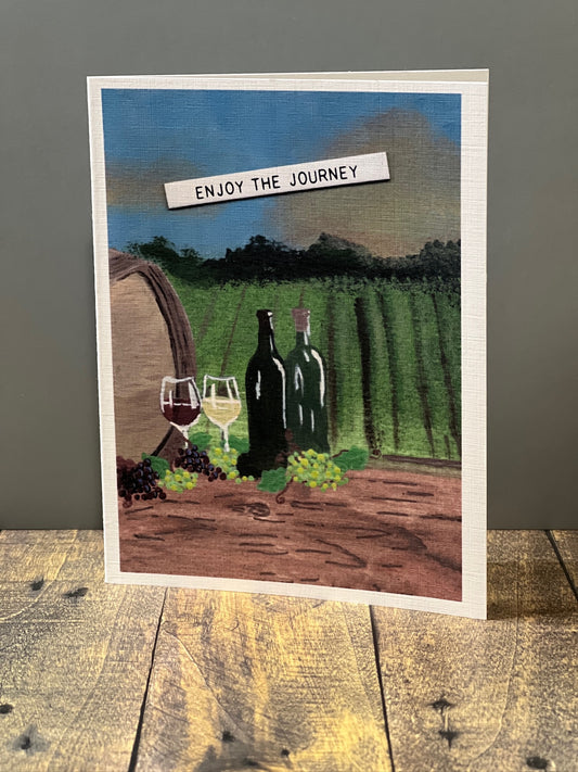 Vineyard Landscape Wine Card: Enjoy the Journey - Celebration Card