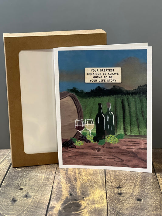 Motivational Greeting Card | Your Life Story | Vineyard Art Encouragement Card