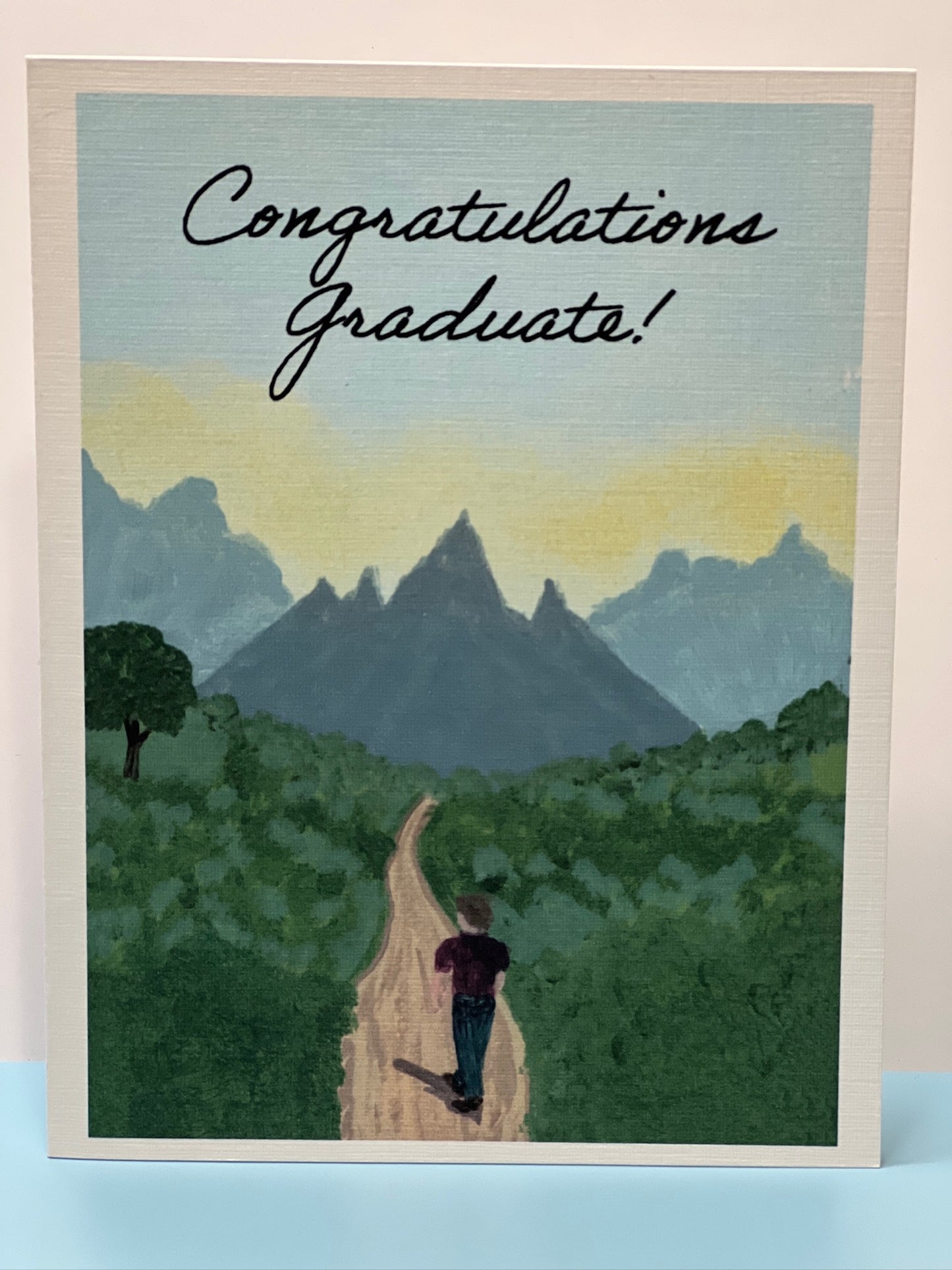 Congratulations Graduate Card – Inspirational E.O. Wilson Quote, Mountain Path Art, Individual or Boxed Set of 8 with Envelopes