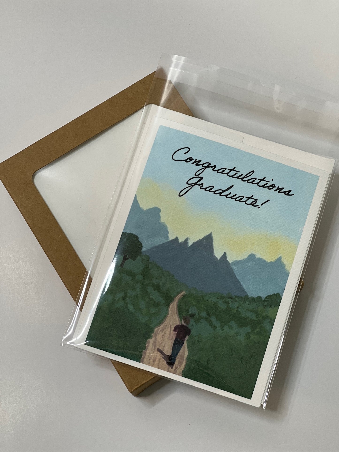 Congratulations Graduate Card – Inspirational E.O. Wilson Quote, Mountain Path Art, Individual or Boxed Set of 8 with Envelopes