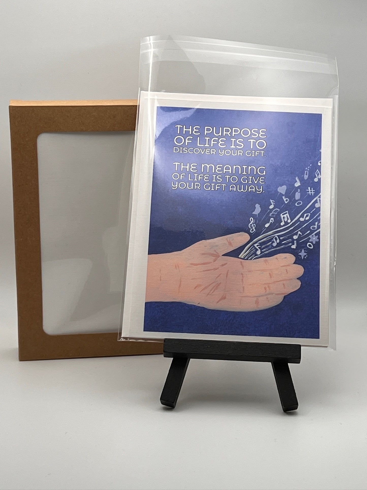 Purpose of Life Notecard – Inspirational Quote with Hand Artwork