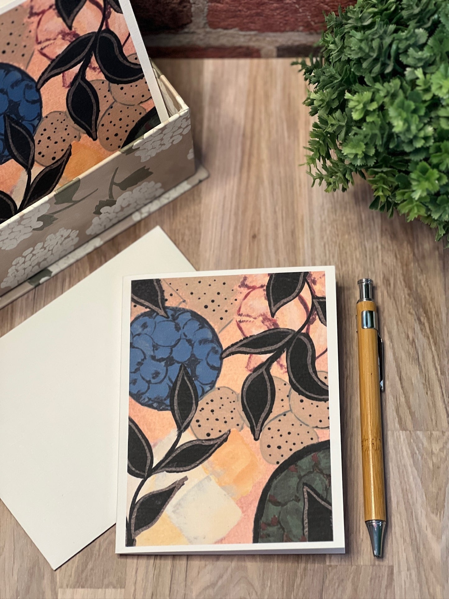 Charcuterie-Inspired Abstract Notecard