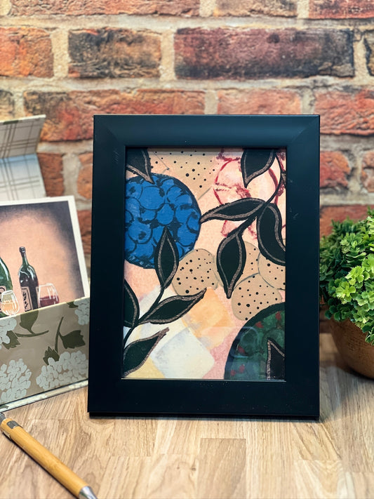 Charcuterie Art Print Set – Modern Abstract Food Art, Blueberry Kitchen Decor