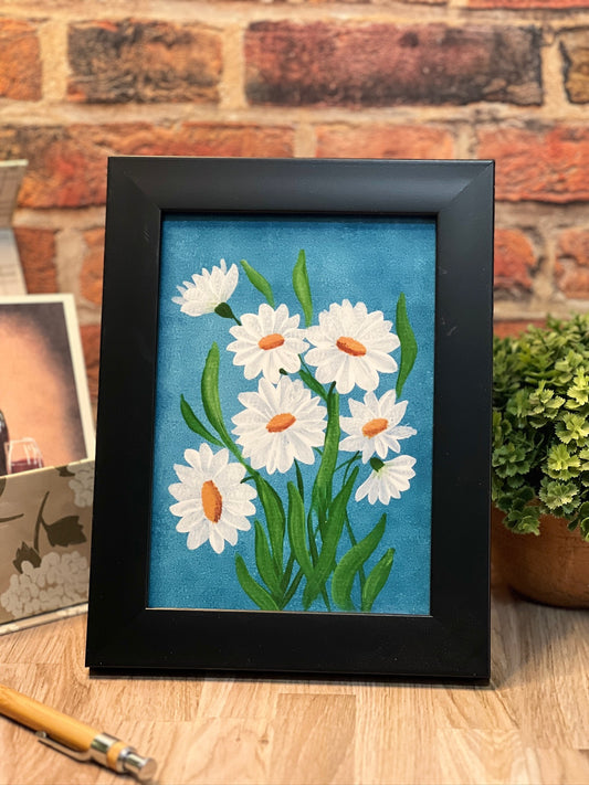 Daisies Art Print Set – Cheerful Floral Wall Art, Wildflower Painting