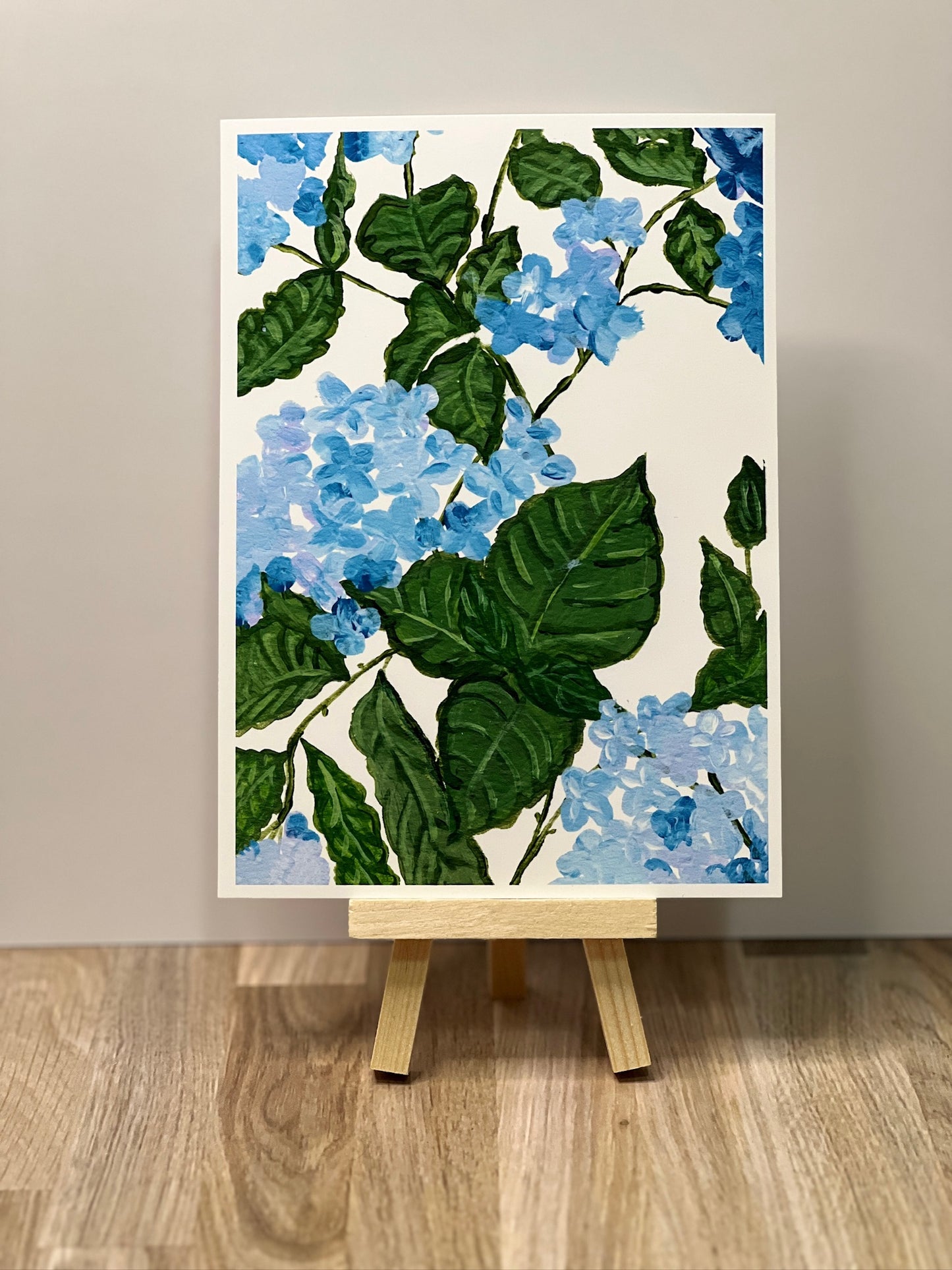 Blue Hydrangea Art Print Set: Watercolor Floral Illustration