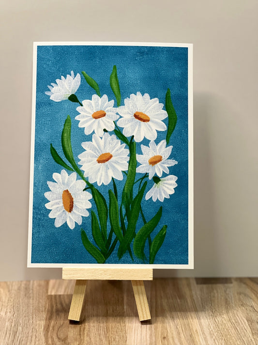 Daisy Art Print Set: Cheerful Floral Painting (4x6 & 5x7)