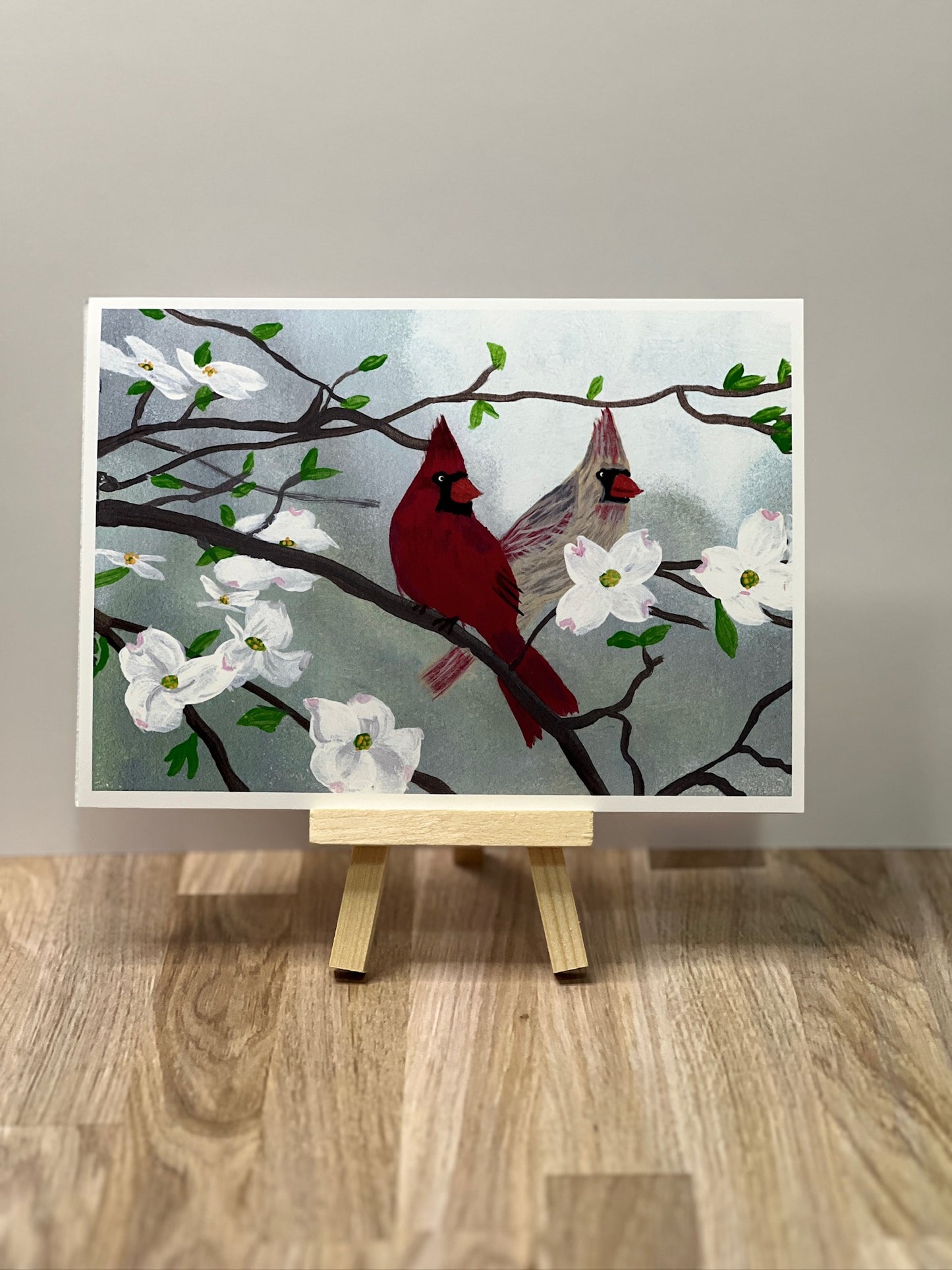 Cardinal Art Print Set: Dogwood Blossom Decor, Symbol of Hope (4x6 and 5x7)